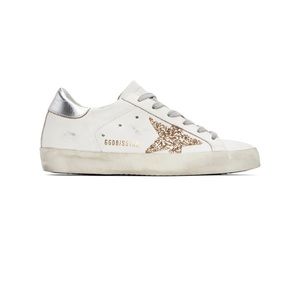 GOLDEN GOOSE White & Silver Super-Star with Gold Sequin Star - 37 EU